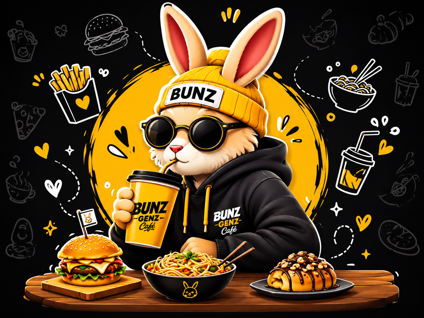 Signature burger from Bunz Genz Cafe